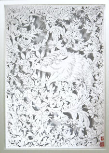 „GARTENTIER-II“ T2| T1 Andrej Vaganov | Scherenschnitt | Papier | 100x70 cm | 2011