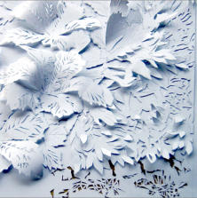 „Blumen-01“ | Scherenschnitt | Papier | 25 x 35 cm | Fragment | 2009
