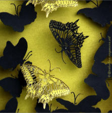 „SCHMETTERLINGE“ | Scherenschnitt | Papier | 210 x 29,7 cm | 2009