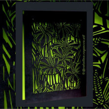 „FLAMINGOBLUMEN“ | Scherenschnitt | Papier | 210 x 29,7 cm | 2009