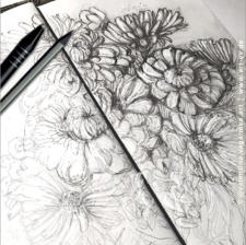 "BLUMEN" | Zeichnung | Bleistift | 21 x 25 cm | 10.02.2020