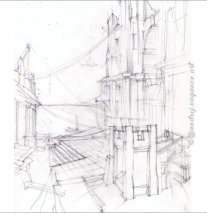  "ARCHITEKTUR" | Zeichnung | Bleistift auf Papier | 29 x 24 cm | 1999