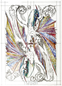 "TRUST" | "GLAUBE, HOFFNUNG, LIEBE" | Triptychon, T-III | Zeichnung | Blei- & Buntstifte auf Papier | 70 x 50 cм Papierformat | Zeichnung 34 x 47 cm | 2008