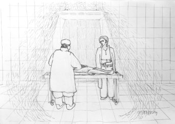 "Geschichten vom Pathologen" | Zeichnung | Bleistift auf Papier | 29,7 x 42 cm | 01.11.2019