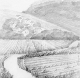 "LANDSCHAFT-03" | Zeichnung | Bleistift auf Papier | 15 x 15 cm | 2004