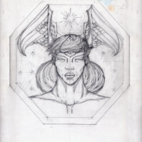 CARTOUCHE“ | Zeichnung | Bleistift auf Papier | 12 x 12 cm | 1990